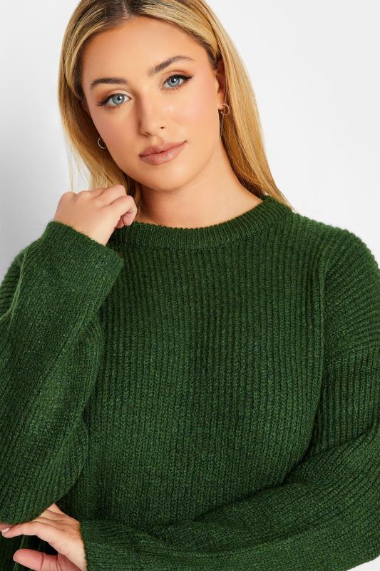YOURS LUXURY Plus Size Green Dipped Hem Jumper | Yours Clothing 2