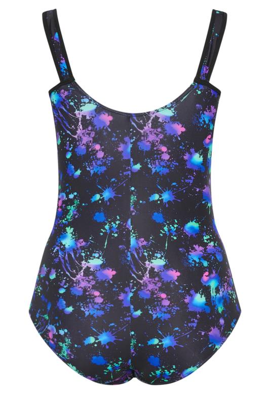 YOURS Plus Size Blue Splash Print Active Swimsuit | Yours Clothing 7