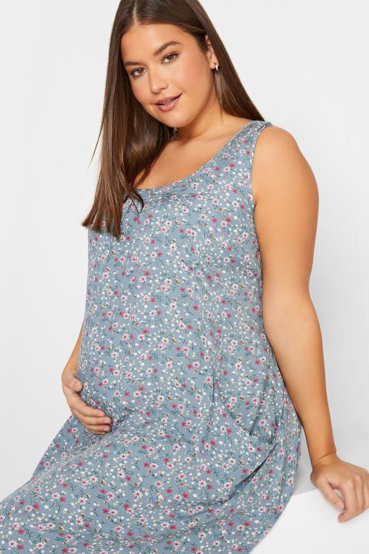 LTS Maternity Blue Floral Sleeveless Dress | Long Tall Sally 4