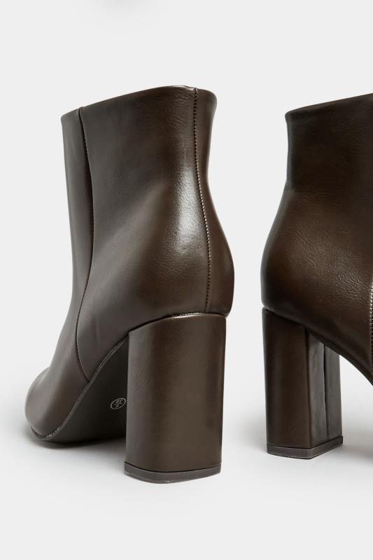 LIMITED COLLECTION Brown Heeled Ankle Boots In Extra Wide EEE Fit | Yours Clothing  4