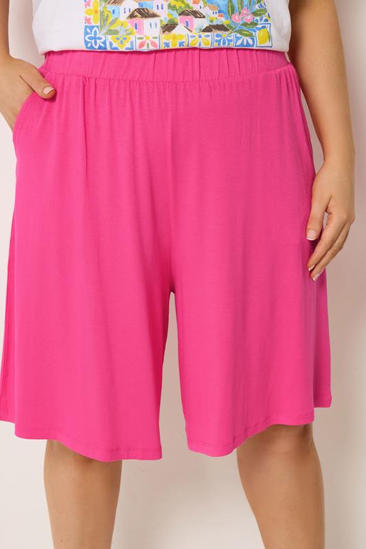 YOURS Plus Size Pink Pocket Shorts | Yours Clothing 4