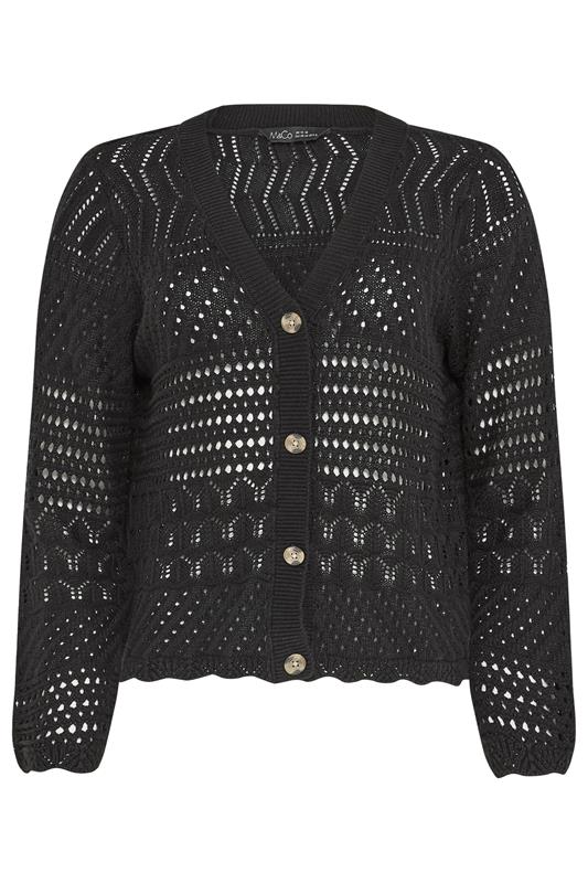 M&Co Black Crochet Button Through Cardigan | M&Co 5