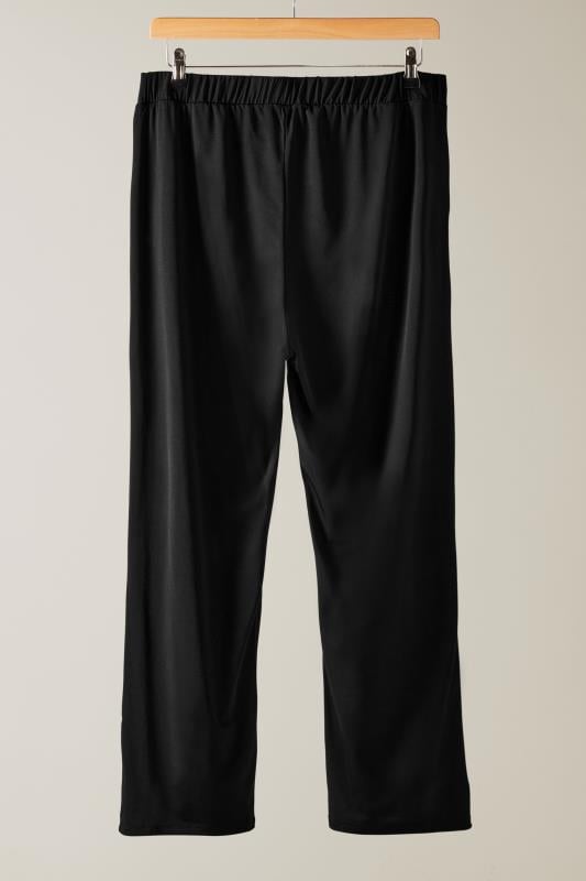 EVANS Plus Size Black Wide Leg Jersey Trousers | Evans 6