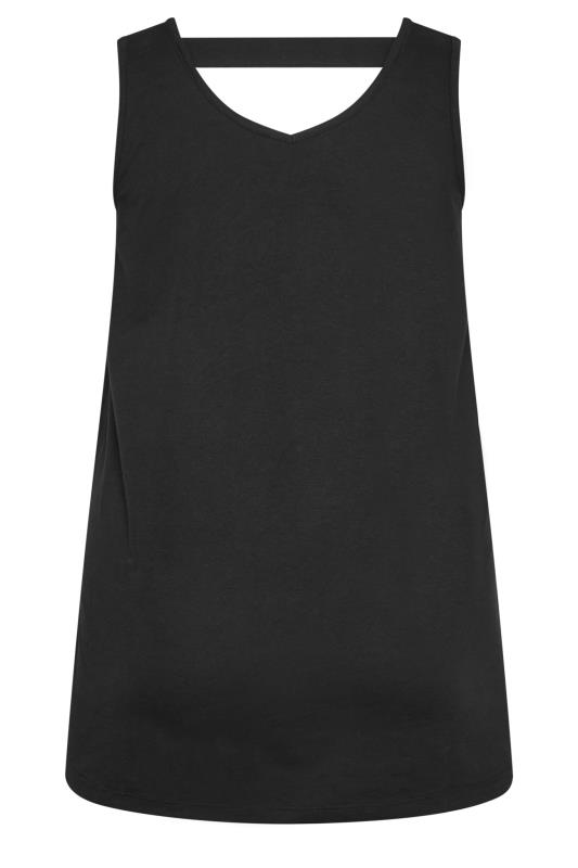 YOURS Plus Size Black Bar Back Vest Top | Yours Clothing  6