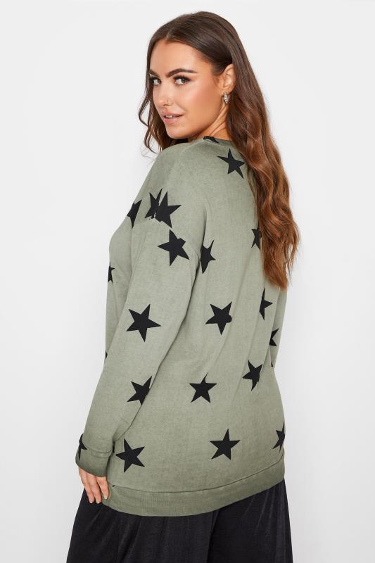 Curve Green Star Print Sweatshirt 3