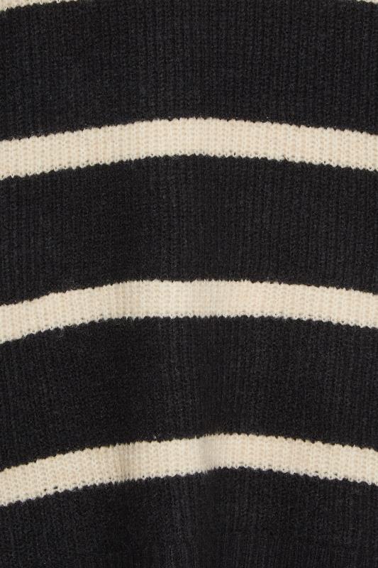 YOURS Plus Size Black Stripe High Neck Knitted Jumper | Yours Clothing 6
