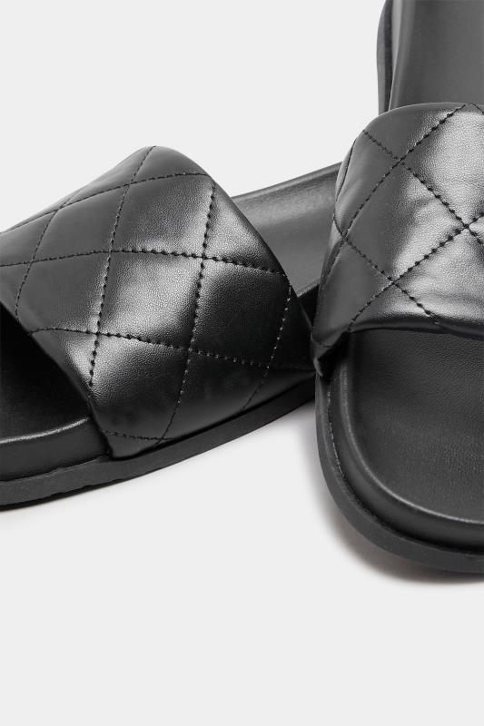 Black Quilted Chunky Sandals In Extra Wide EEE Fit_D.jpg