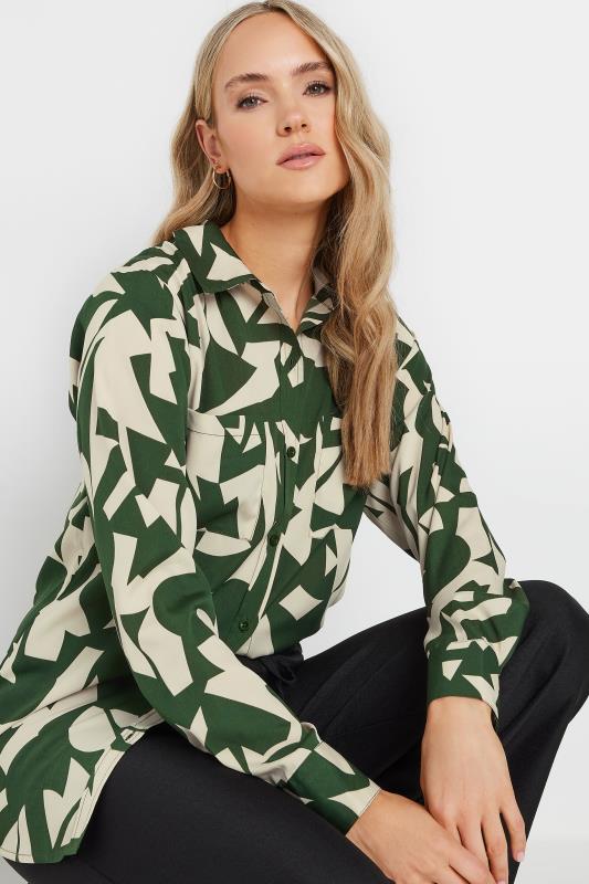 LTS Tall Olive Green Abstract Print Shirt | Long Tall Sally 4