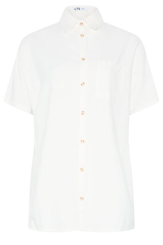 LTS Tall Women's White Short Sleeve Linen Shirt | Long Tall Sally 7