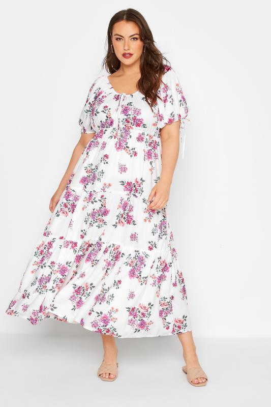 Plus Size  LIMITED COLLECTION Curve White Floral Print Maxi Dress