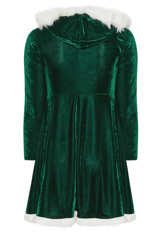 YOURS LONDON Plus Size Green Velvet Santa Christmas Dress | Yours Clothing 6