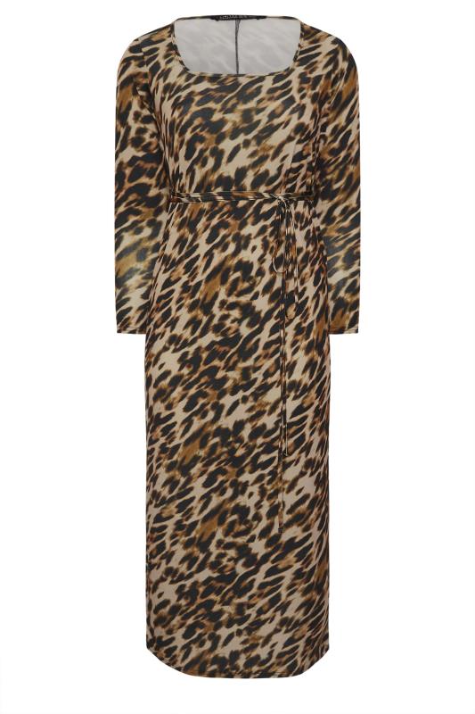 LIMITED COLLECTION Plus Size Brown Leopard Print Square Neck Dress | Yours Clothing 6