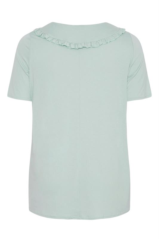 LIMITED COLLECTION Curve Mint Green Frill Collar T-Shirt_BK.jpg