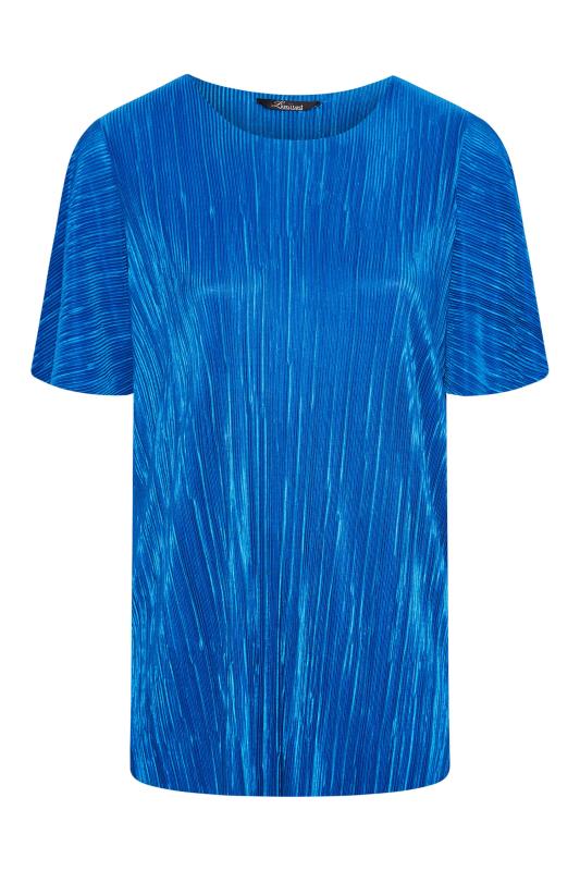 LIMITED COLLECTION Curve Cobalt Blue Plisse T-Shirt_X.jpg