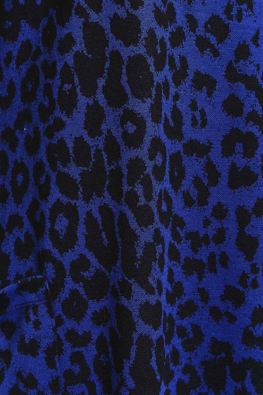 YOURS LONDON Plus Size Blue Animal Print Jacquard Knitted Pocket Dress | Yours Clothing 5
