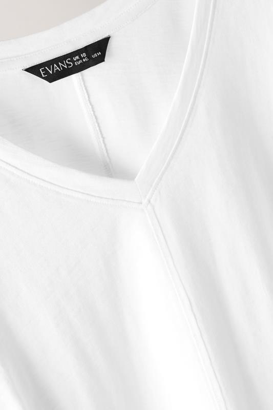 EVANS Plus Size White Pure Cotton T-Shirt | Yours Curve 8