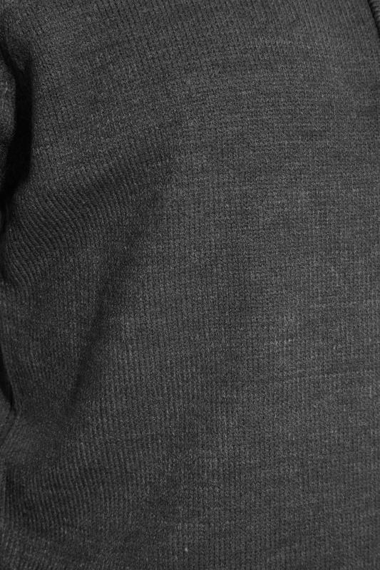 BadRhino Big & Tall Charcoal Grey Essential Quarter Zip Knitted Jumper 2