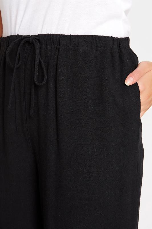 LTS Tall Black Linen Blend Wide Leg Trousers_C.jpg