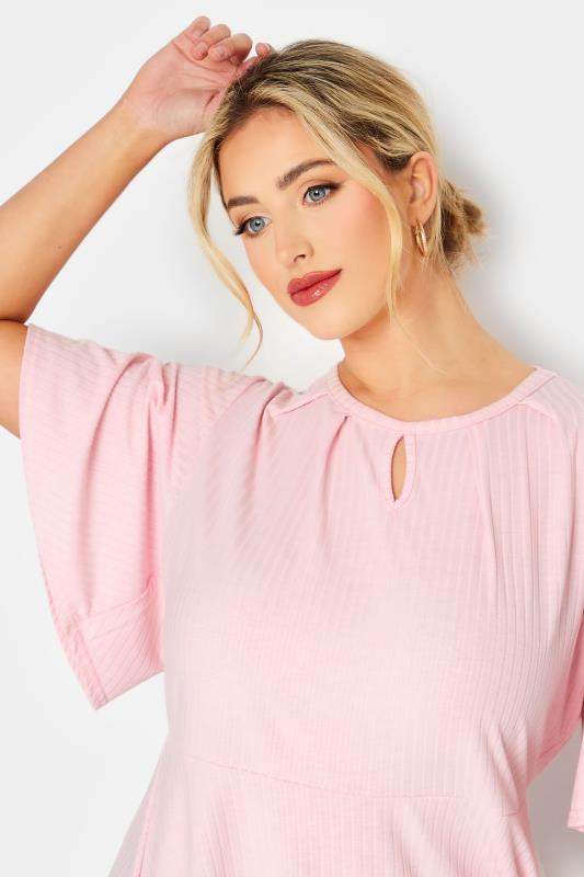 LIMITED COLLECTION Plus Size Light Pink Keyhole Peplum Top  | Yours Clothing  4