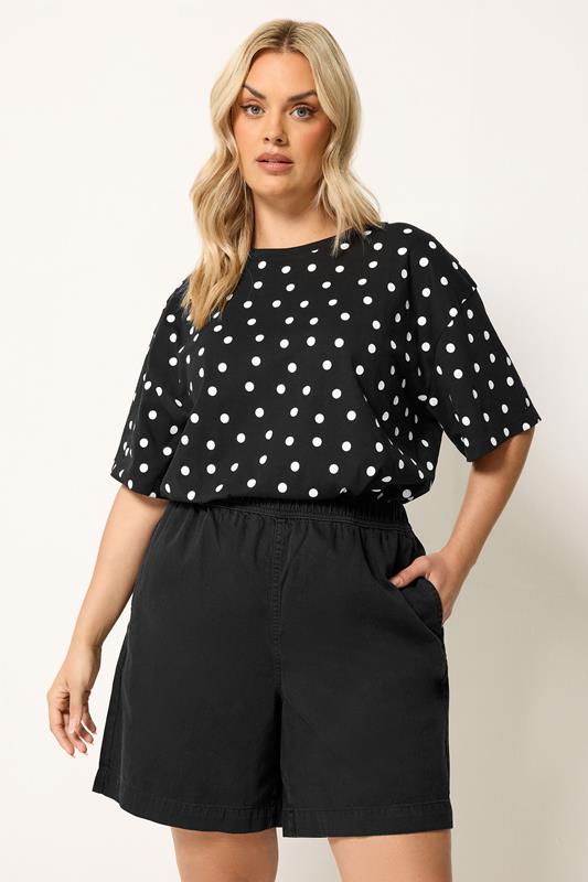  YOURS Short en jean noir délavé