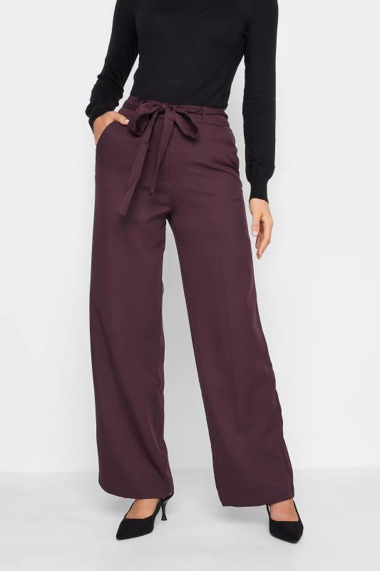  LTS Tall Burgundy Red Wide Leg Trousers