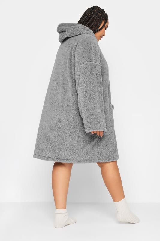 YOURS Plus Size Grey Pocket Snuggle Hoodie | Yours Clothing 4