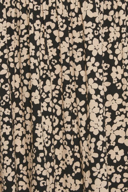 YOURS Plus Size Beige Brown Floral Print Tiered Midaxi Dress | Yours Clothing 5