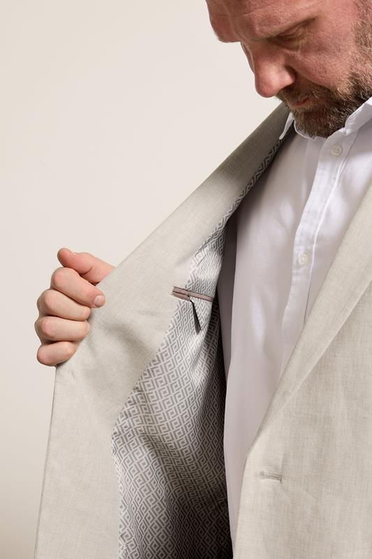 BadRhino Tailoring Big & Tall Oatmeal Brown Linen Suit Jacket | BadRhino 7