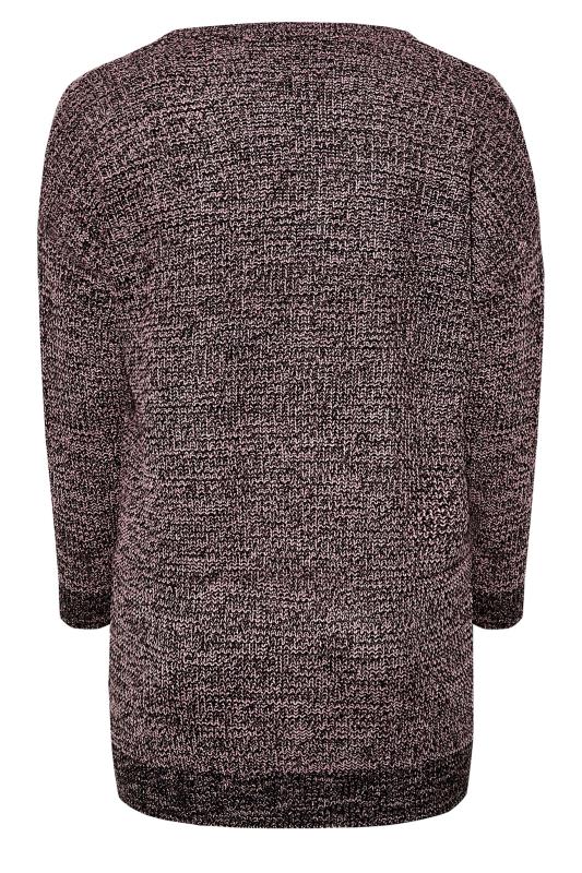 Plus Size Pink & Black Twist Essential Knitted Jumper | Yours Clothing 7