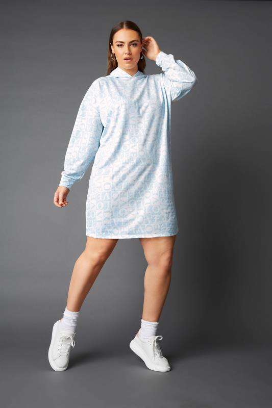 Plus Size  LIMITED COLLECTION Light Blue Longline Love Hoodie