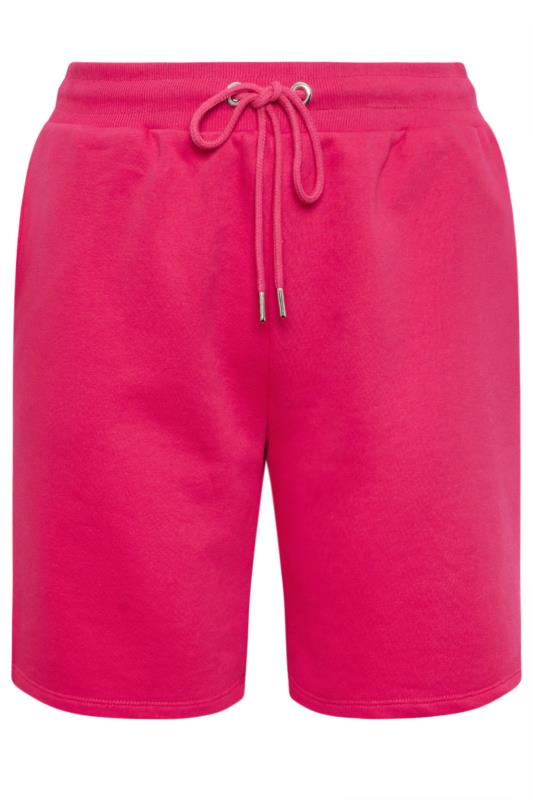 YOURS Plus Size Hot Pink Jogger Shorts | Yours Clothing 5