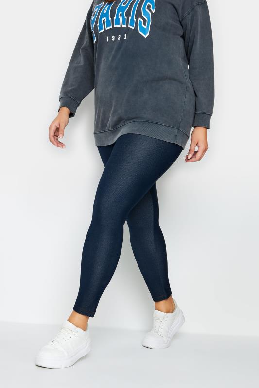 Basic Leggings YOURS FOR GOOD Curve Mid Blue Jersey Stretch Jeggings