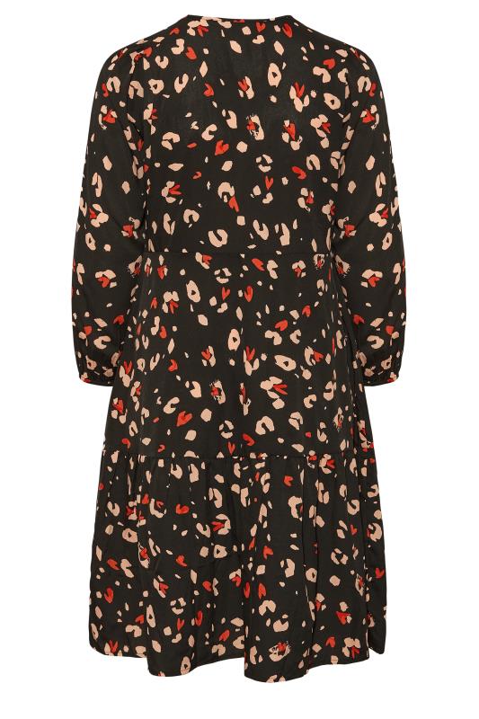 Plus Size Black Leopard Print Button Through Dress | Yours Clothing 7