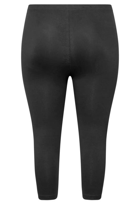 YOURS Curve Plus Size Black Cropped Leggings | Yours Clothing  6