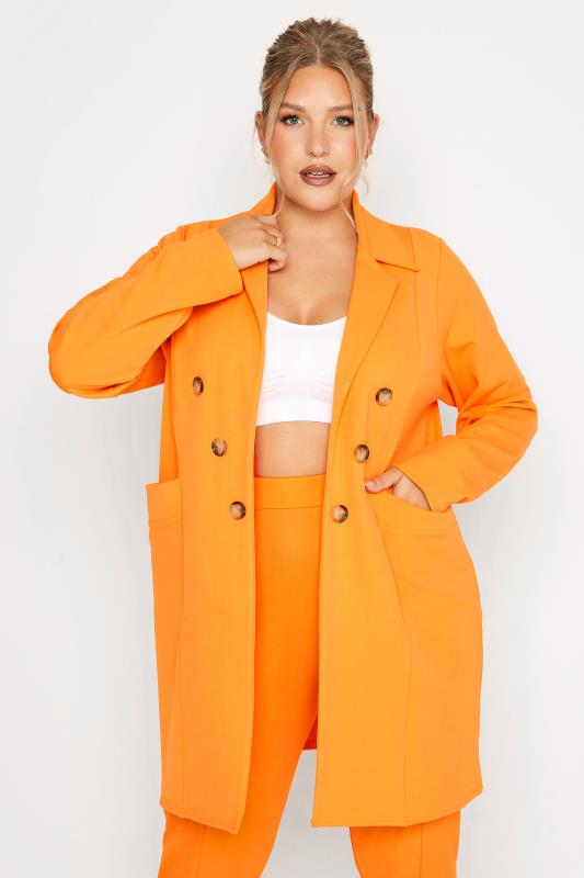 Großen Größen  LIMITED COLLECTION Curve Orange Button Front Blazer