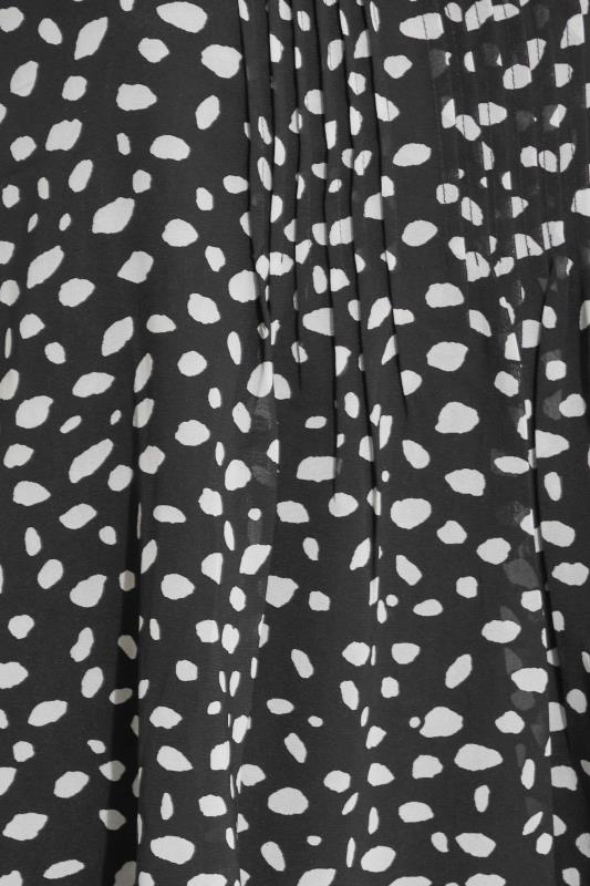 Curve Black Dalmatian Print Pleat Front Sleeveless Blouse 5
