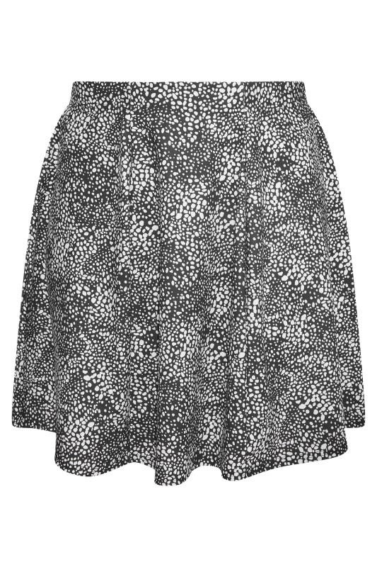 LIMITED COLLECTION Plus Size Black Dalmatian Print Scuba Skater Skirt | Yours Clothing 4
