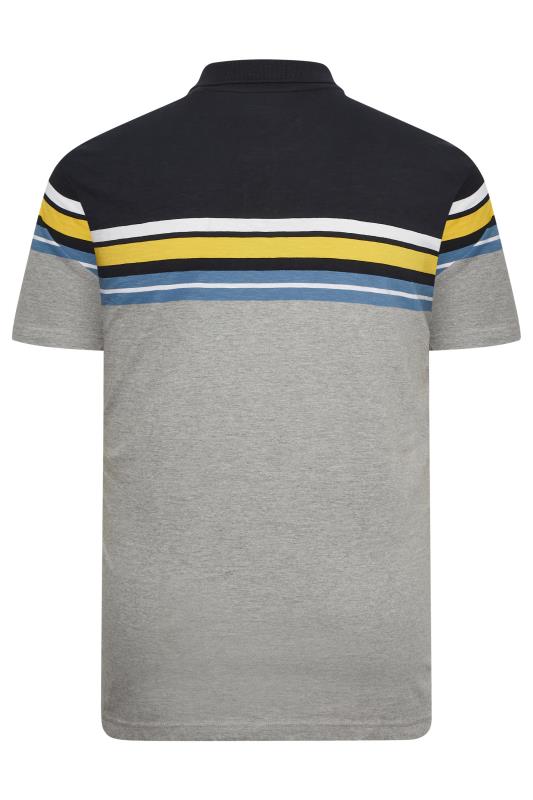 BadRhino Big & Tall Grey Stripe Polo Shirt | BadRhino 4