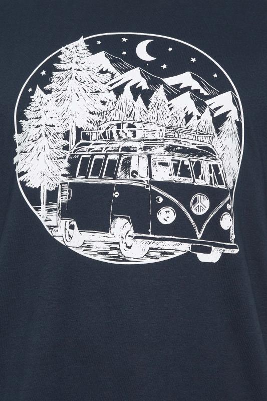 BadRhino Big & Tall Navy Blue Campervan Print T-Shirt | BadRhino 2