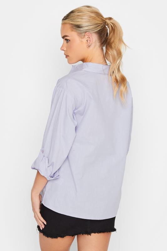 Petite Lilac Purple Oversized Cotton Shirt | PixieGirl 3