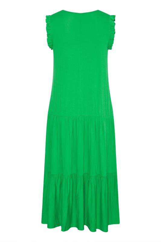 LIMITED COLLECTION Curve Green Frill Sleeve Smock Maxi Dress 7