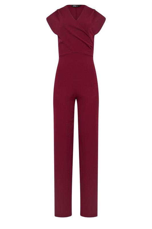 LTS Tall Burgundy Red Cross Over Jumpsuit | Long Tall Sally 5