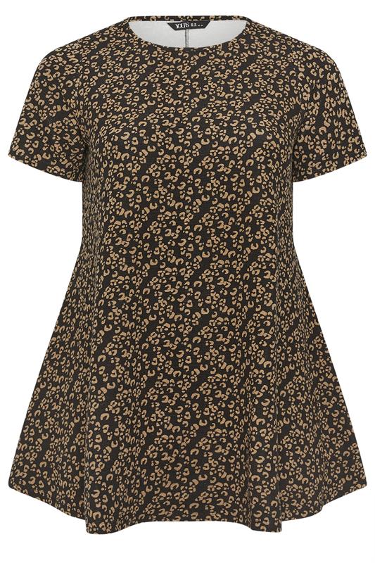 Yours Plus Size Black Leopard Print Swing T-Shirt | Yours Clothing 5