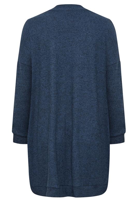 Plus Size Blue Ribbed Soft Touch Pocket Cardigan | Yours Clothing 7