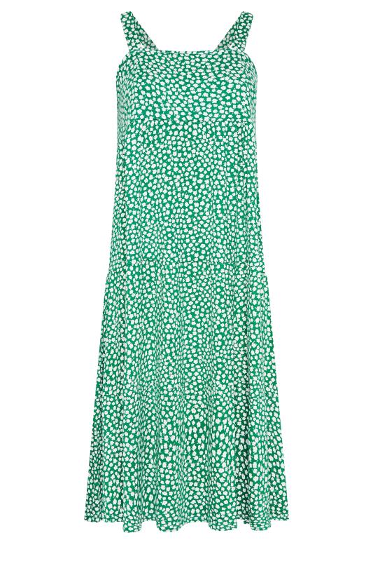 YOURS Plus Size Green Ditsy Print Midi Sundress | Yours Clothing  6