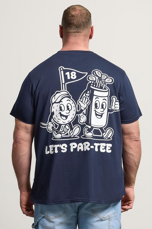 BadRhino Big & Tall Navy Blue Cartoon Golf T-Shirt | BadRhino 1