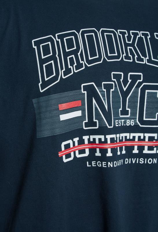 BadRhino Big & Tall Navy Blue 'Brooklyn NYC' T-Shirt 2