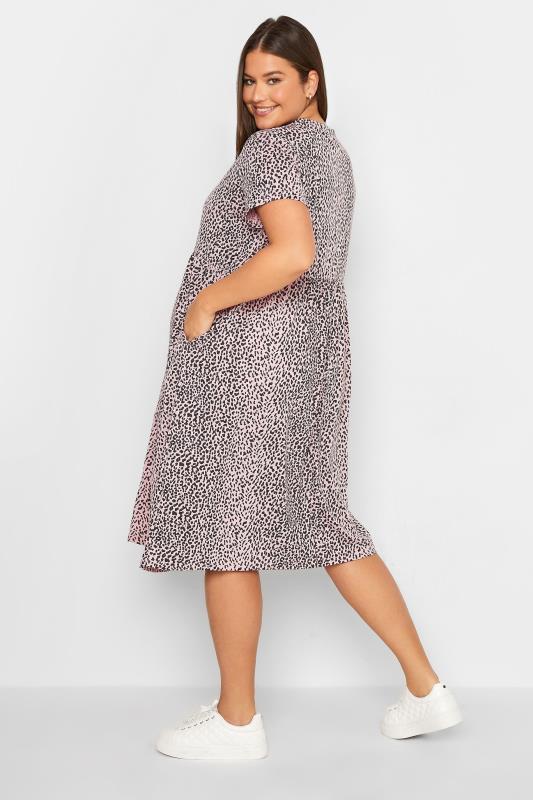 LTS Maternity Pink Leopard Print Peplum Mini Dress | Long Tall Sally 3