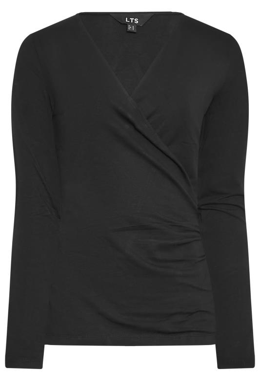 LTS Tall Women's Black Jersey Wrap Top | Long Tall Sally 6