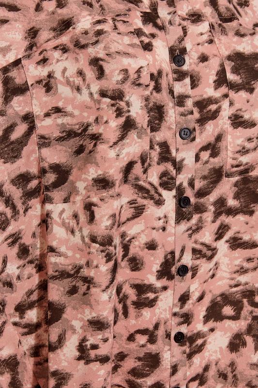 LIMITED COLLECTION Plus Size Pink Leopard Print Utility Pocket Shirt | Yours Clothing 5